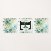 Monogrammname auf Aquarellfarben-Blume in Pastellf Yogamatte (Vorderseite (Horizontal))