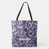 Monogrammname auf Lila Camouflage | Tasche (Vorderseite)