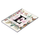 Monogrammname auf Vintagen Aquarellfarben-Blume Notizblock (Linke Seite)
