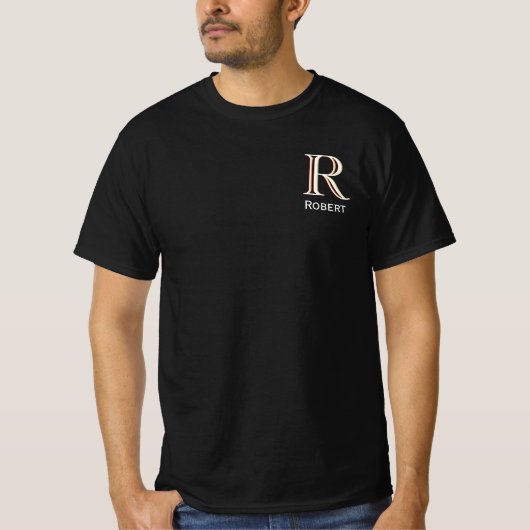 Monogrammname des benutzerdefinierten dreiseitigen T-Shirt (Vorderseite)