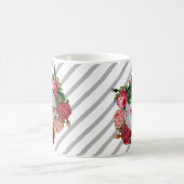 Monogrammname des Personalisierten Blumenmusters Kaffeetasse (Mittel)