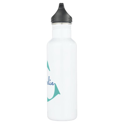 Monogrammname Moderne Typografie Edelstahlflasche (Rechts)