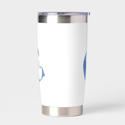 Monogrammname Moderne Typografie Thermobecher (Links)