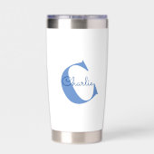 Monogrammname Moderne Typografie Thermobecher (Rückseite)