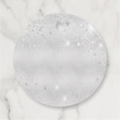 Monogrammnamenskript für Silver Glitzer Geschenkanhänger (Rückseite)