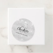Monogrammnamenskript für Silver Glitzer Geschenkanhänger (Beispiel)