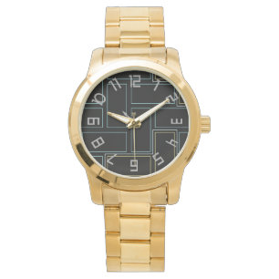 Monogrammnummern Unisex Gold Watch Armbanduhr