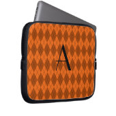 Monogrammorangen-Raute Laptopschutzhülle (Vorne Rechts)
