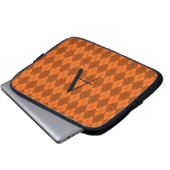 Monogrammorangen-Raute Laptopschutzhülle (Vorne Knopf)