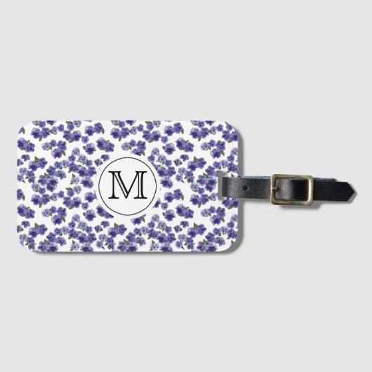 Monogrammpansy-Gepäckanhänger Gepäckanhänger (Vorderseite (Horizontal))
