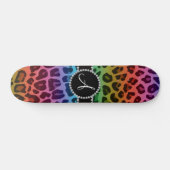 Monogrammregenbogenleopard-Druckkreis Skateboard (Horizontal)