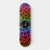 Monogrammregenbogenleopard-Druckkreis Skateboard (Vorne)