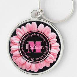 Monogrammrosa Gerbera addieren Ihre eigene Schlüsselanhänger