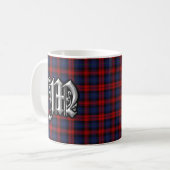 Monogrammroter blauer Tartan Clan MacLachlan Kaffeetasse (Vorderseite Links)