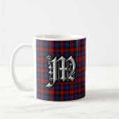 Monogrammroter blauer Tartan Clan MacLachlan Kaffeetasse (Links)