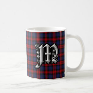 Monogrammroter blauer Tartan Clan MacLachlan Kaffeetasse