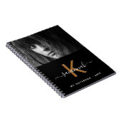 Monogrammschrift für Schwarz-weißes Foto Notizblock (Rechte Seite)