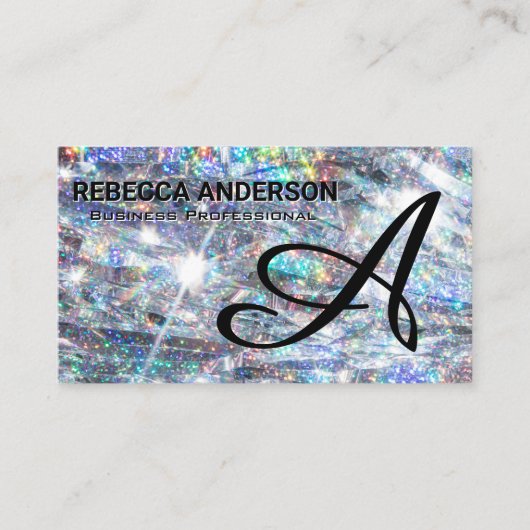 Monogrammschrift | Hintergrund des Shiny-Glitzer Visitenkarte (Vorderseite)