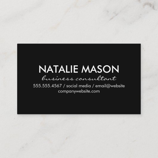 Monogrammschrift | Marmorboden Visitenkarte (Rückseite)