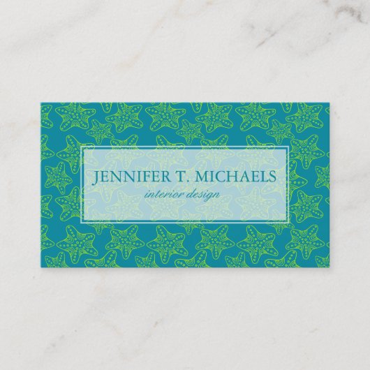 Monogrammstarfish-Mengen-Muster Visitenkarte (Vorderseite)