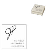 Monogrammstil | Rücksendeadresse für Lässige Check Gummistempel (Stempel)
