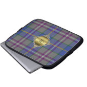Monogrammtartan-karierte Laptop-Abdeckung Laptopschutzhülle (Vorne Knopf)