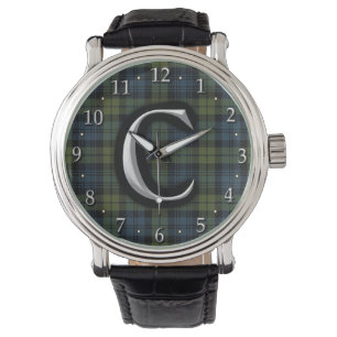 MonogrammTartan Scottish-Campbell-Buchstabe-C Armbanduhr