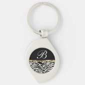 MonogrammTrendy Zebra-Schlüsselanhänger Schlüsselanhänger (Vorderseite)