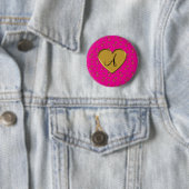 Monogrammverankert NeonPinkgold Herz Button (Beispiel)