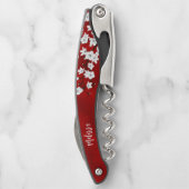 Monogrammwaage für rote und weiße Kirschblüten Kellnermesser (Rückseite)