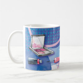 MonogrammWatercolor bilden Künstler-Stylist-Lippen Kaffeetasse