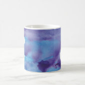 Monogrammwatercolor-blaue lila Marmorart Kaffeetasse (Mittel)
