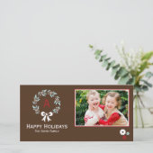 Monogrammwreath-WeihnachtsFoto-Karte Feiertagskarte (Stehend Vorderseite)