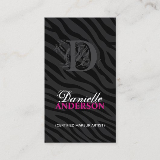 MONOGRAMMzebra-DRUCK-MASKENBILDNER-VISITENKARTE Visitenkarte (Vorderseite)