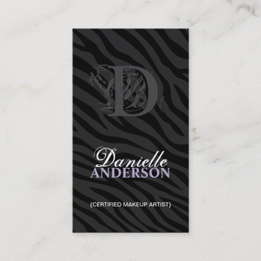 MONOGRAMMzebra-DRUCK-MASKENBILDNER-VISITENKARTE Visitenkarte (Vorderseite)