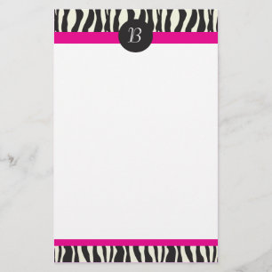 MonogrammZebra Stripes kundengerechtes Briefpapier