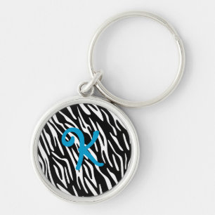 MonogrammZebra Stripes Schlüsselkette Schlüsselanhänger