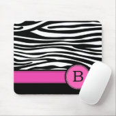 MonogrammZebrastreifen des Buchstabe-B rosa Mousepad (Mit Mouse)