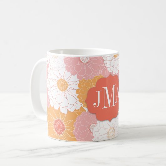 MonogrammZinnia Kaffeetasse (Vorderseite Links)