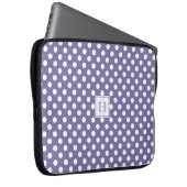 MonogramPurple mit weißer Tupfen-Laptop-Hülse Laptopschutzhülle (Vorne Rechts)