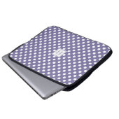 MonogramPurple mit weißer Tupfen-Laptop-Hülse Laptopschutzhülle (Vorne Knopf)