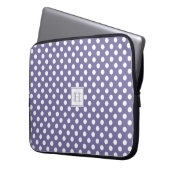 MonogramPurple mit weißer Tupfen-Laptop-Hülse Laptopschutzhülle (Vorderseite Links)