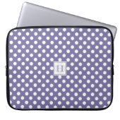 MonogramPurple mit weißer Tupfen-Laptop-Hülse Laptopschutzhülle (Vorderseite)
