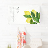 Monograms Lemon Citrus Branch Greenery Wedding  Banner (Insitu)