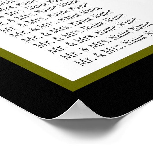 Monographen für die Hochzeitsskartentabelle Poster (Ecke)
