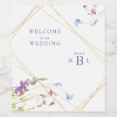 Monographie der geometrischen Wildblume Weinetikett (Einzelnes Label)