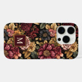 Monographie des Burgundy Floral Pattern Case-Mate iPhone Hülle (Rückseite (Horizontal))