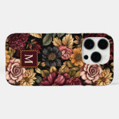 Monographie des Burgundy Floral Pattern Case-Mate iPhone Hülle (Rückseite (Horizontal))