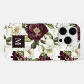 Monographie des Burgundy Floral Pattern Case-Mate iPhone Hülle (Rückseite (Horizontal))
