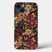 Monographie des Burgundy Floral Pattern Case-Mate iPhone Hülle (Rückseite)